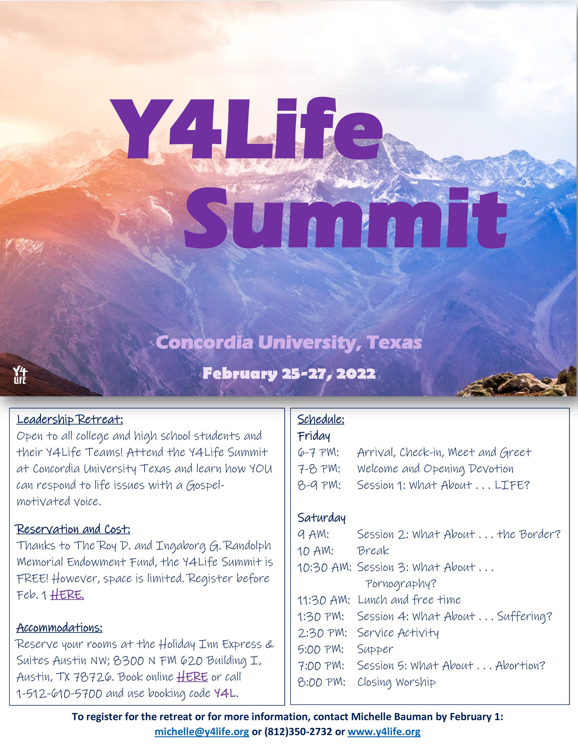 Y4Life Summit Concordia University Texas Lutherans For Life