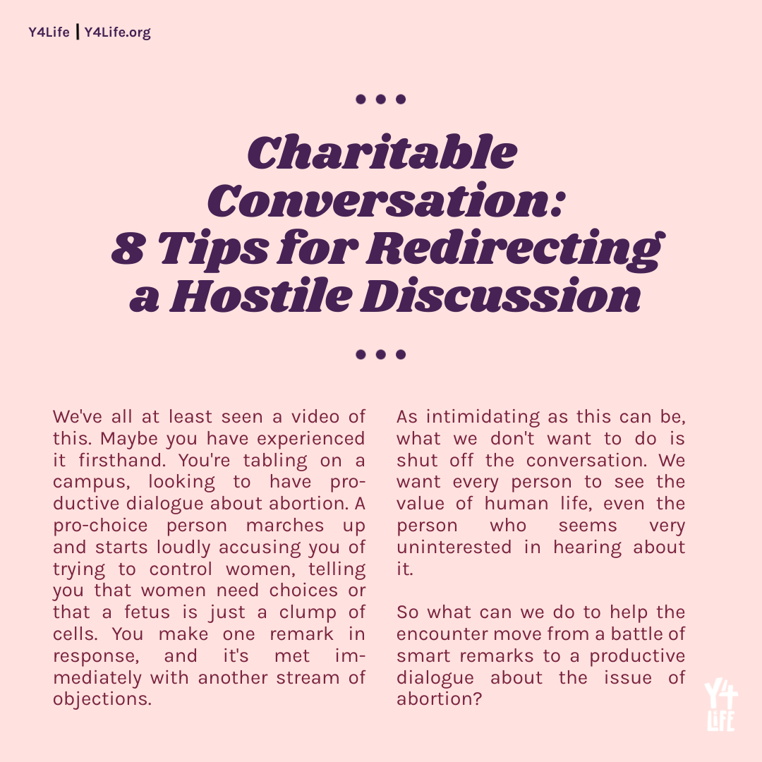 Charitable Conversation: 8 Tips for Redirecting a Hostile Discussion (fold-out brochure)